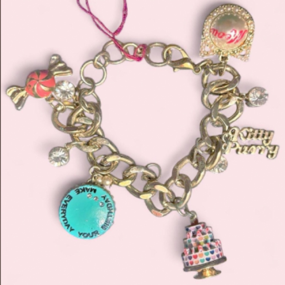 Sweet Treats Heavyweight Chunky Gold Plated Brass Colorful Charm Bracelet